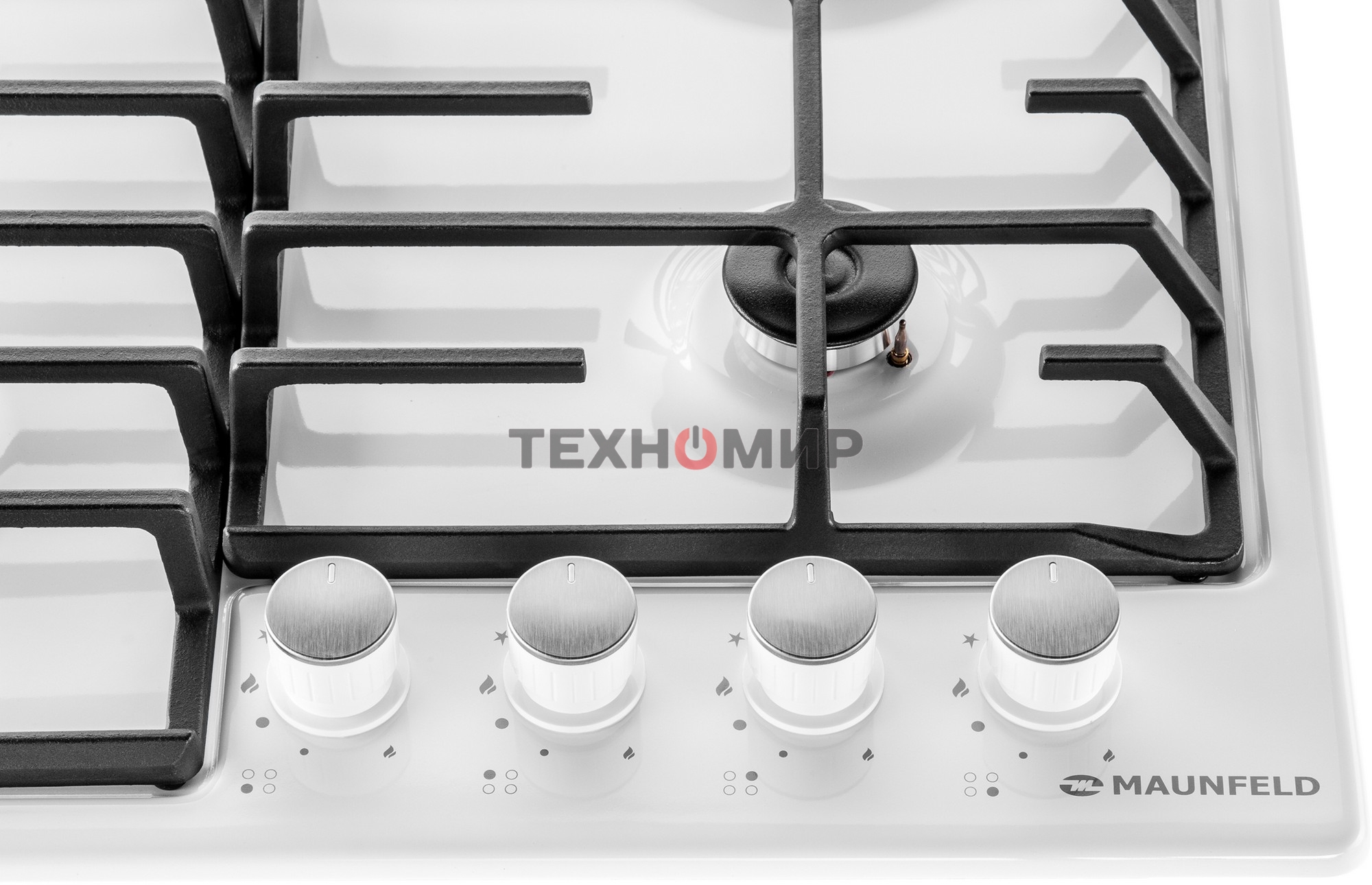 Газовая варочная панель Maunfeld EGHE.64.6CW/G, 4 конфорки, эмалированная сталь, белый