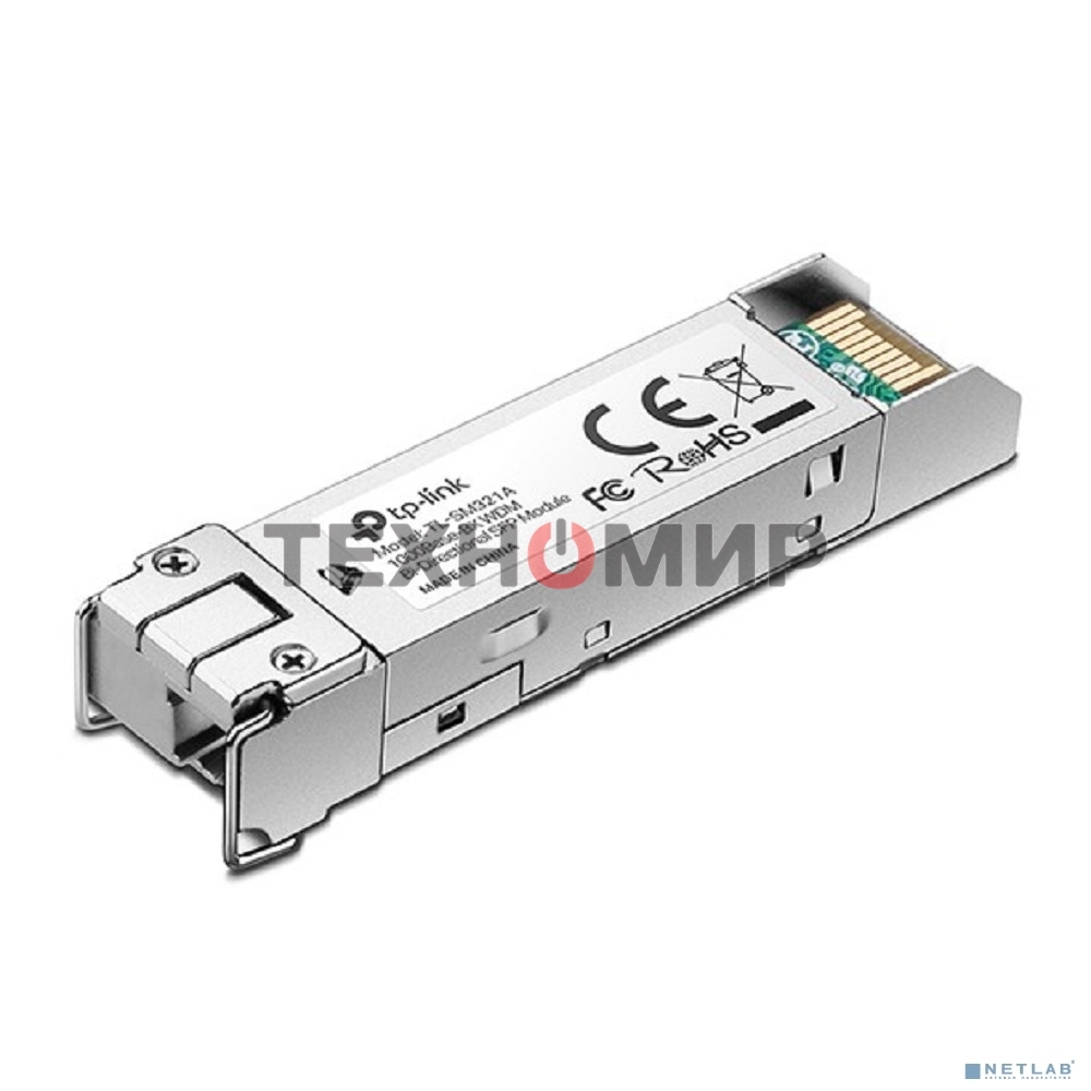 Модуль SFP TP-Link 1000Base-BX WDM Bi-Directional SFP module, TX: 1550 nm and RX: 1310 nm, 1 LC Simplex port, up to 2 km transmission distance in 9/125 μm SMF (Single-Mode Fiber), Supports Digital Diagnostic Monitoring (DDM).
