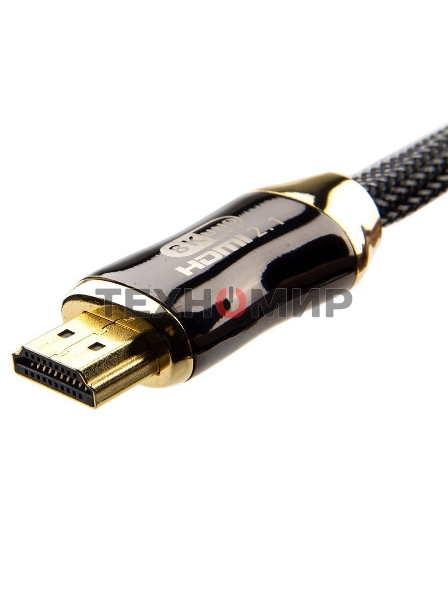 Кабель HDMI 19M/M,ver. 2.1, 8K@60 Hz 2m метал разъемы, нейлоновая оплетка Telecom TCG300-2M
