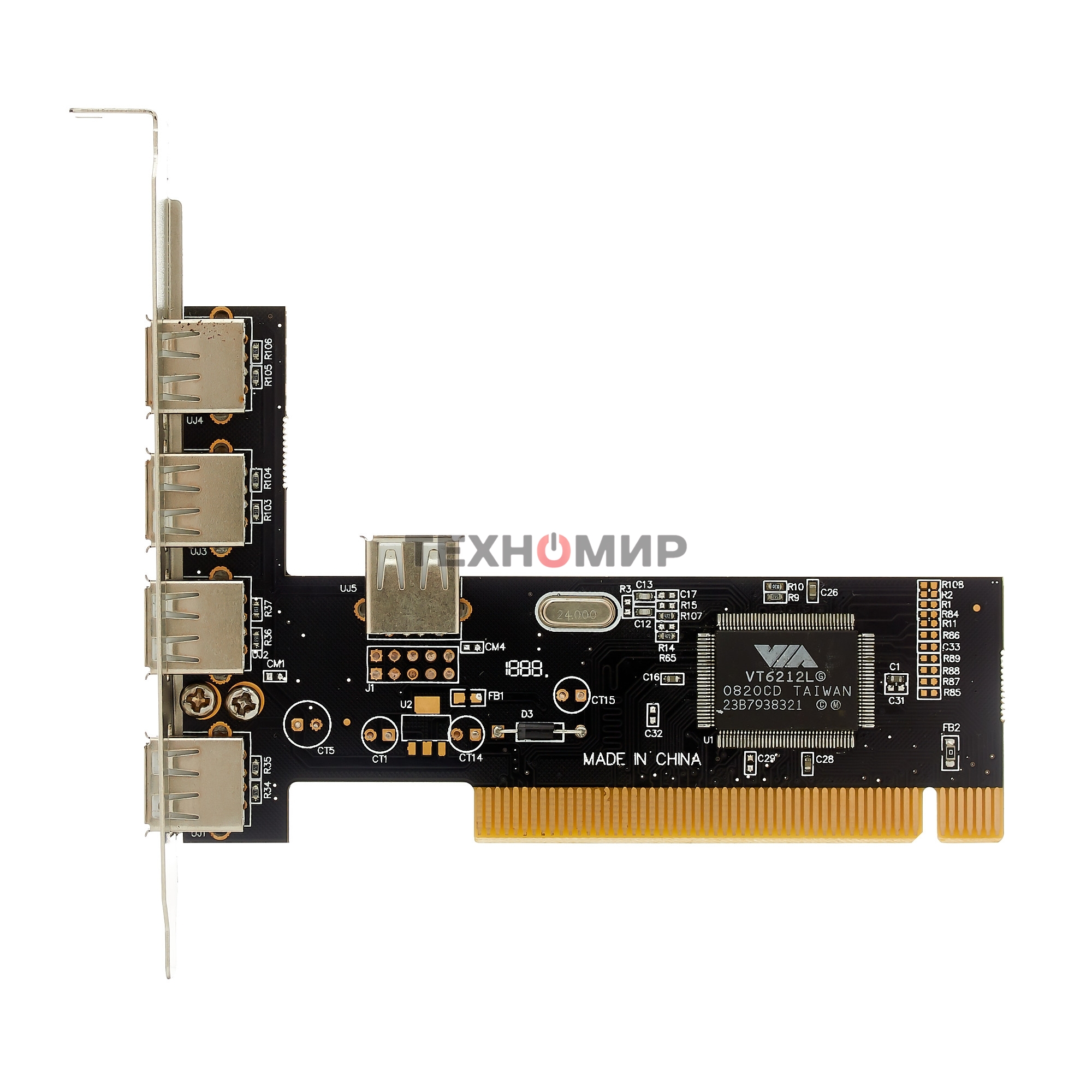 Контроллер ExeGate EXE-352 PCI, 4хUSB 2.0 ext + 1хUSB 2.0 int (OEM) EX281227RUS