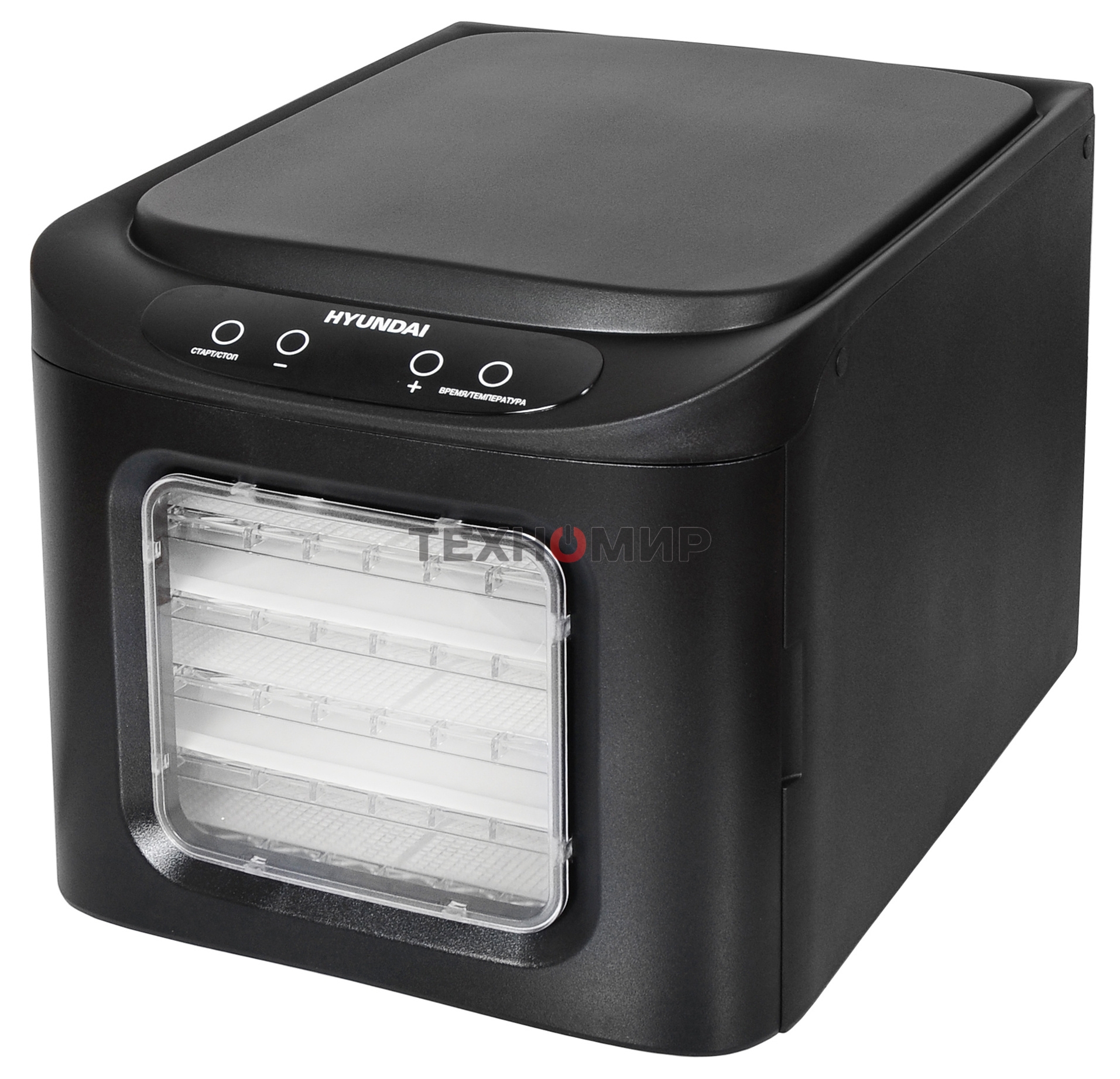 Сушка для фруктов и овощей Hyundai HYFD-P1203 12под. 500 Вт, черный