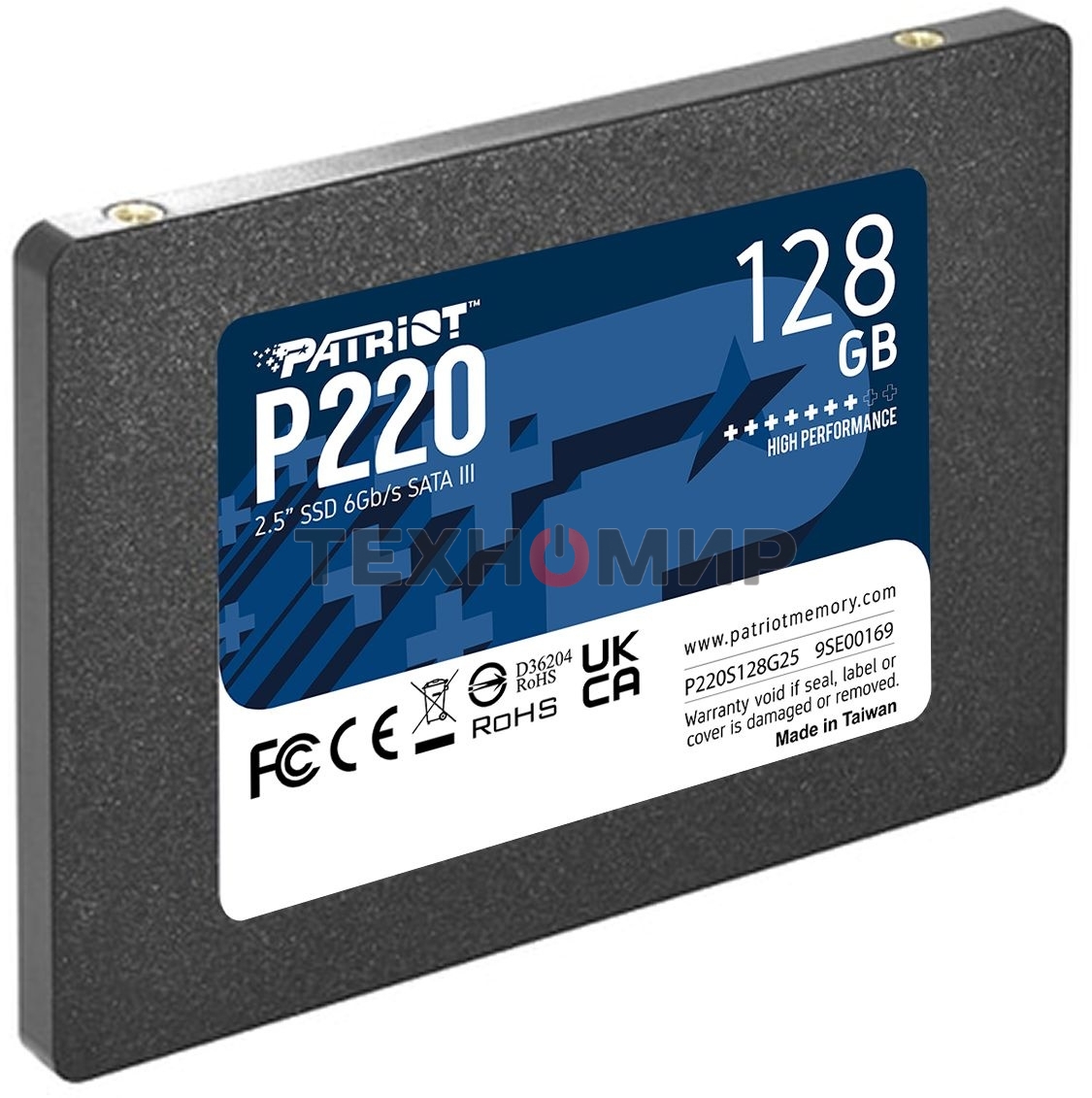 Накопитель SSD Patriot P220, 128Gb, SATA III, 2.5