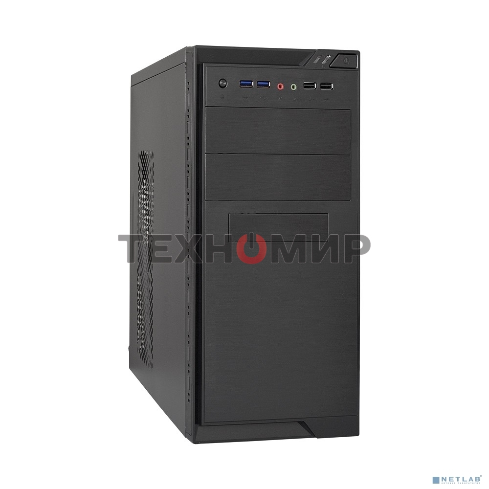 Компьютерный корпус Minitower ExeGate MA-372UX Black, mATX UN350, 120мм 2*USB+2*USB3.0, Audio