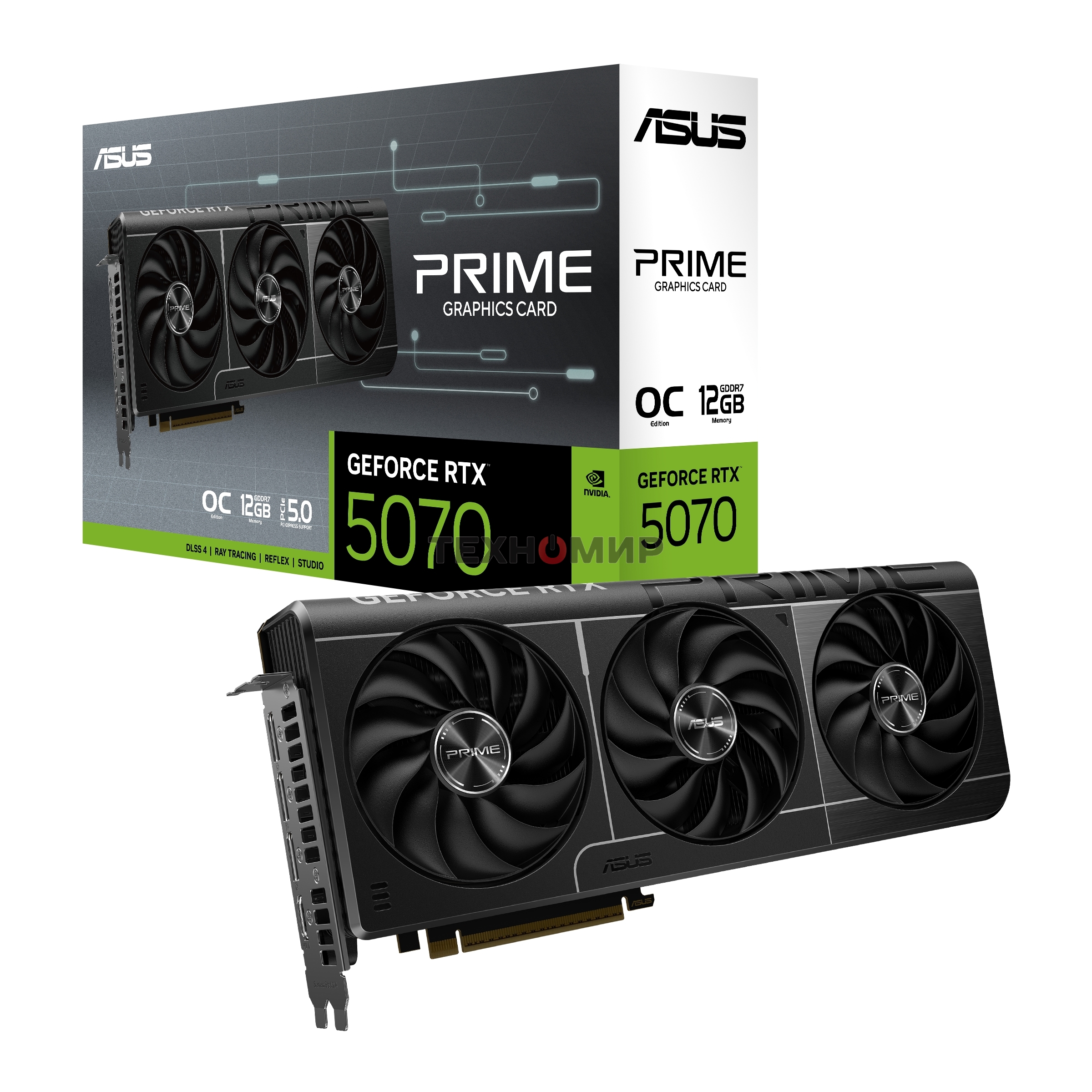 Видеокарта ASUS PRIME-RTX 5070-O12GRTX 5070,HDMIx1,DPx3,12G,D7; 90YV0M10-M0NA00