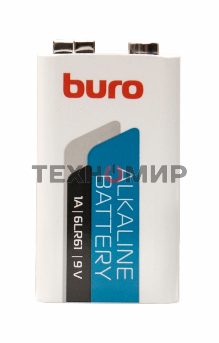 Батарея Buro Alkaline 6LR61 9V (1шт) блистер