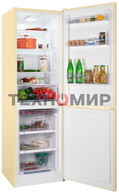 Холодильник Nordfrost NRB 162NF E бежевый двухкамерный 205/105 л морозилка снизу, No Frost