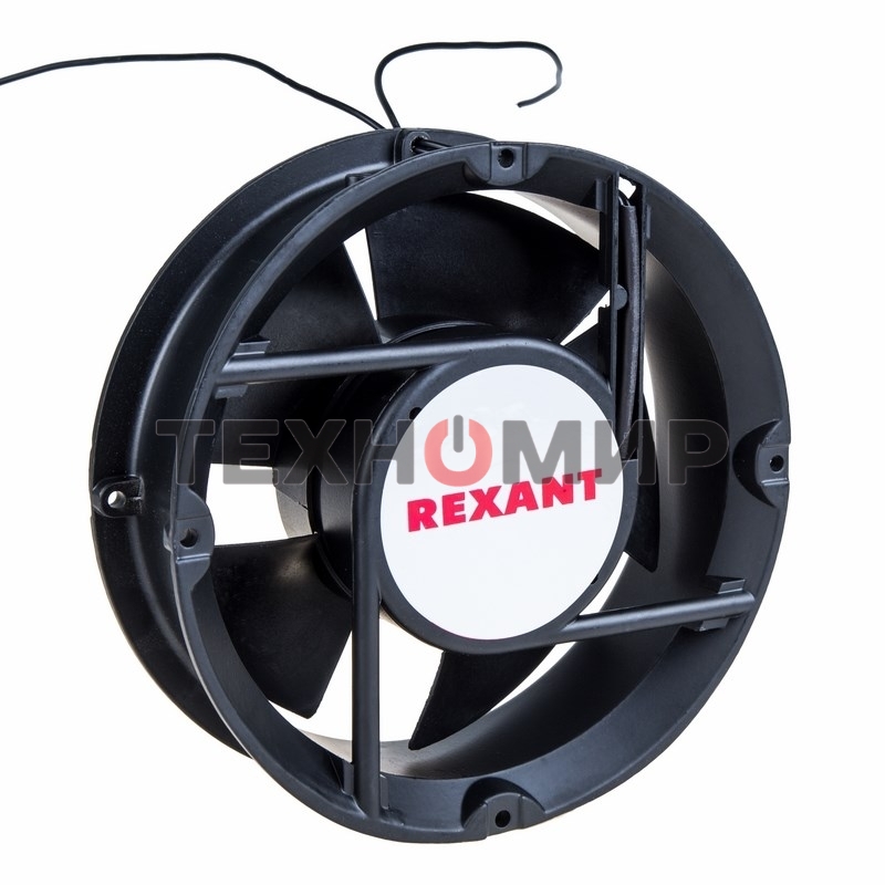 Вентилятор для корпуса Rexant RХ 172x163x51HBL 220VAC черный, 172 x 163 мм, 2500 об/мин, 53 дБ, 2 pin