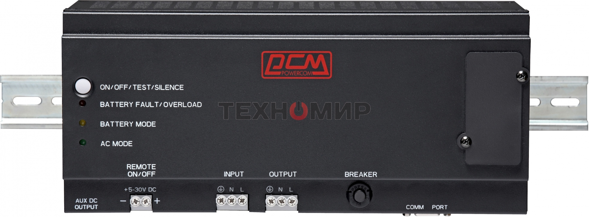 Источник бесперебойного питания Powercom DRU 500VA/300W, DIN Rail, 230V, RS-232, 2 year warranty (1114005)