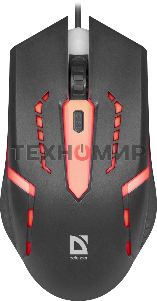 Мышь проводная Defender Hit MB-601 черный, 1200 dpi, USB, кнопки - 4