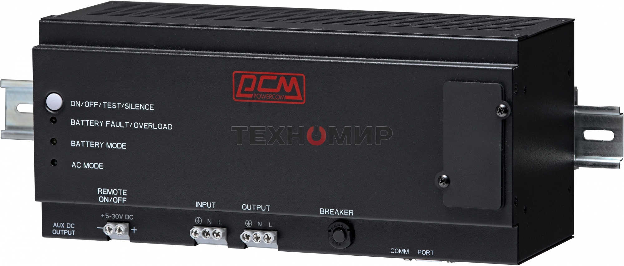 Источник бесперебойного питания Powercom DRU 500VA/300W, DIN Rail, 230V, RS-232, 2 year warranty (1114005)