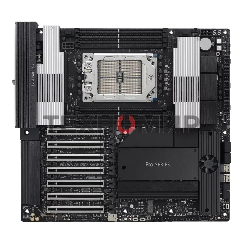 Материнская плата ASUS Pro WS WRX90E-SAGE SE, sTR5, AMD WRX90, 8xDDR5, 4xSATA, 4xM.2, 6xPCI-E 5.0 x16, 1xPCI-E 5.0 x8, 1xVGA, 2xMiniDP, 3x 10Gb LAN, 6xUSB-A 3.2 Gen 2, 1xUSB-A 2.0, 2xUSB-C USB4, 2x3.5 мм, 5.1, SSI EEB
