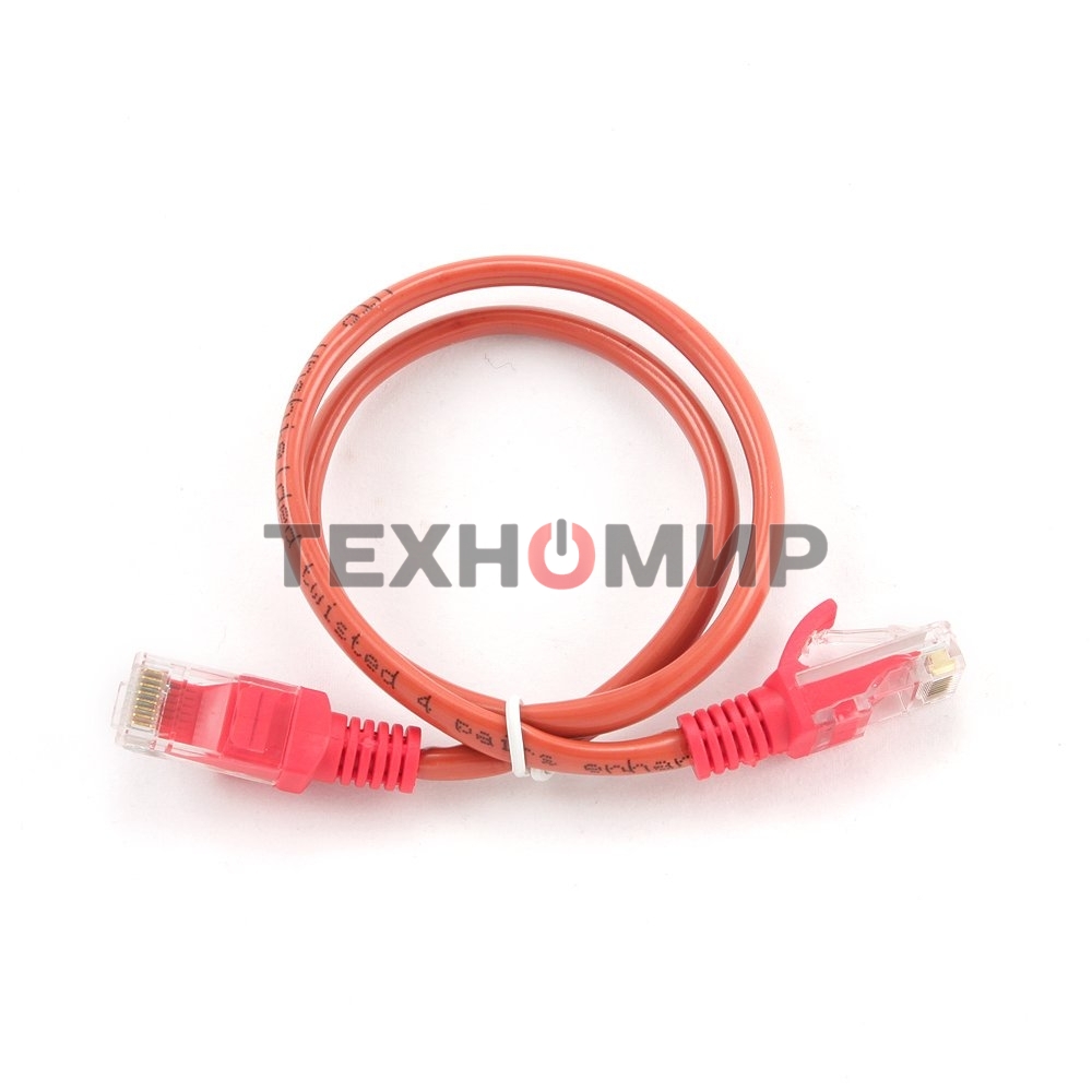 Патч-корд UTP Cablexpert cat.5e, 0.5м, литой, многожильный, красный