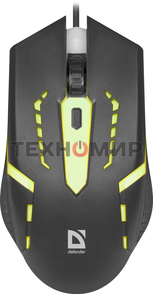 Мышь проводная Defender Hit MB-601 черный, 1200 dpi, USB, кнопки - 4