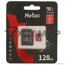 Флеш карта MicroSD card Netac P500 Extreme Pro 128Gb, retail version w/SD adapter