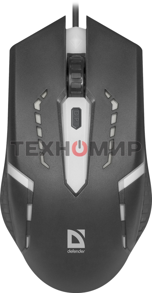 Мышь проводная Defender Hit MB-601 черный, 1200 dpi, USB, кнопки - 4