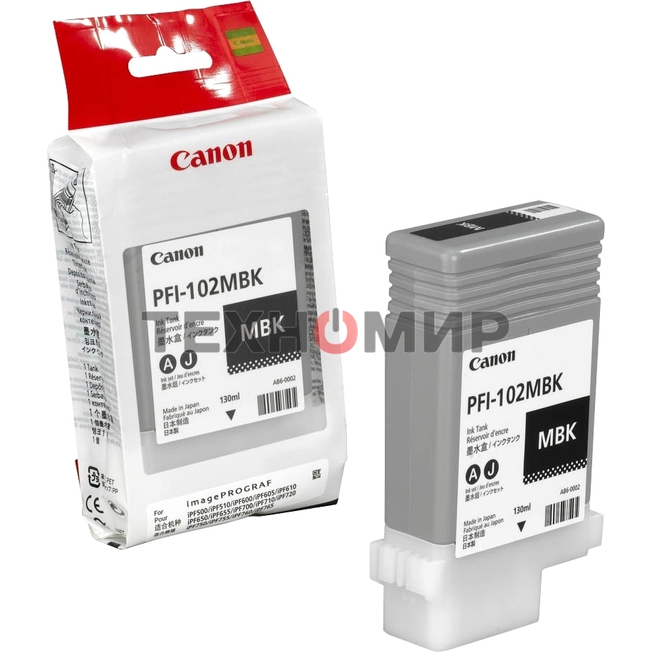 Картридж струйный Canon PFI-102MBk (0894B001) матовый черный, 130 мл., для iPF500/600/700