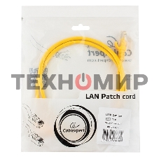 Патч-корд UTP Cablexpert cat.5e, 1м, литой, многожильный, желтый