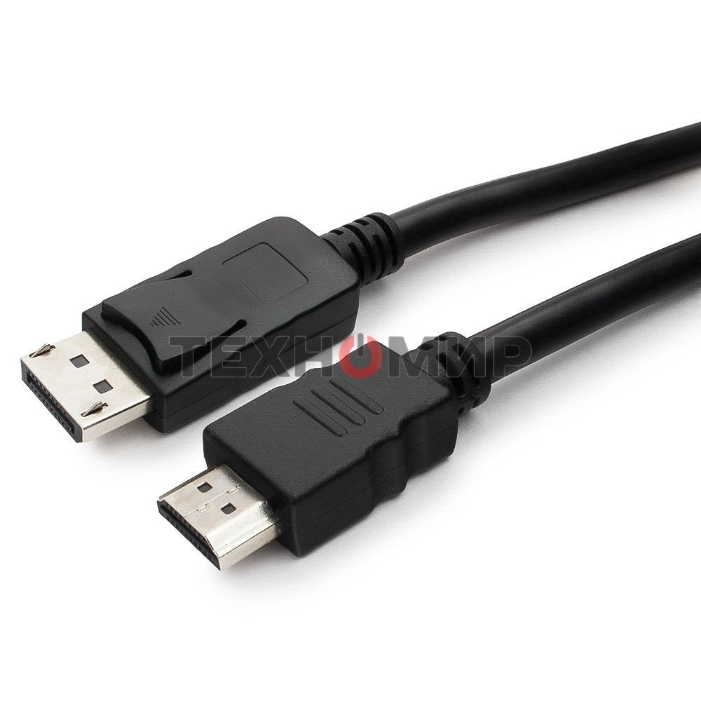Кабель Cablexpert DisplayPort->HDMI, 7.5м, 20M/19M, черный, экран, пакет 