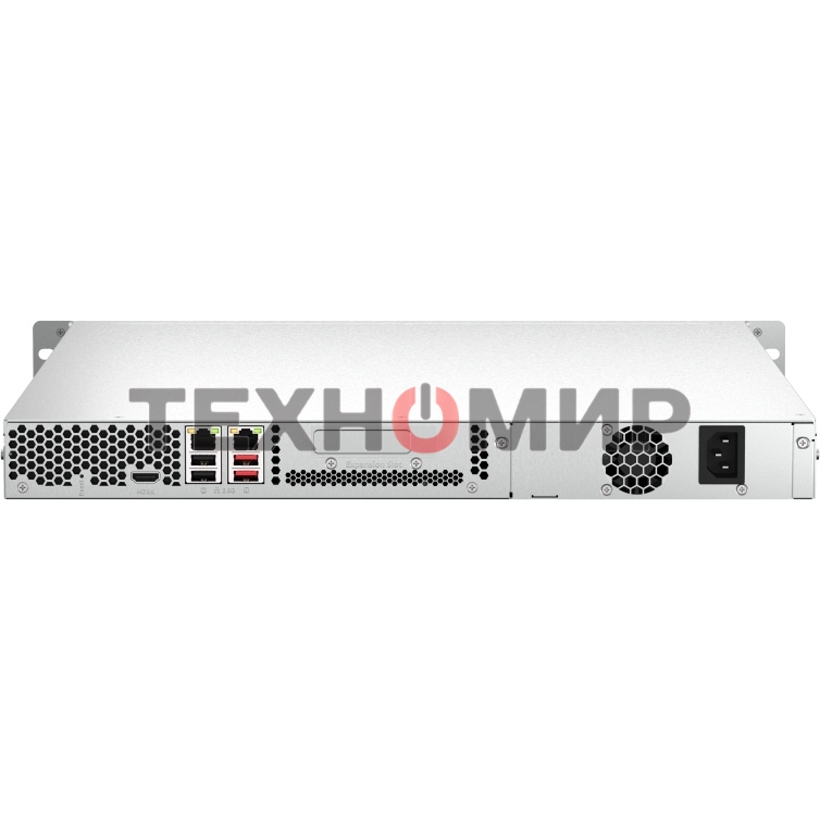 Сетевое хранилище SMB QNAP TS-464U-8G NAS 4 HDD trays, rackmount 1U, 1 PSU. 4-core Intel Celeron N5105/N5095 2.0-2.9 GHz, 8 Gb RAM MAX, 2x2.5GbE, 2xUSB 3.2 Gen 2 (10Gbps), 2xUSB 2.0, 1xHDMI, PCIe Gen 3 x2, W/o rail kit RAIL-B02