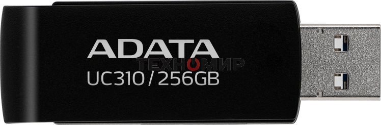 Флешка USB ADATA UC310 (UC310-256G-RBK), 256Gb, USB 3.2 Gen1, R/W 100/30, черный