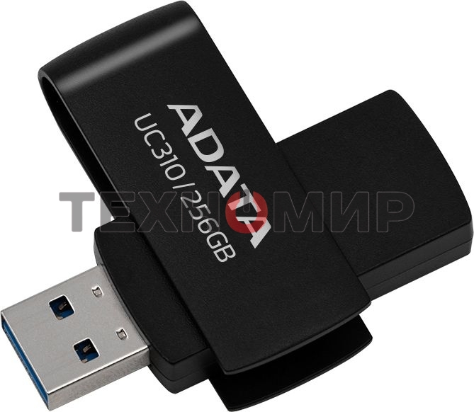 Флешка USB ADATA UC310 (UC310-256G-RBK), 256Gb, USB 3.2 Gen1, R/W 100/30, черный