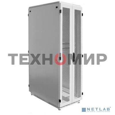 Шкаф серверный напольный 42U (800 1200) дверь перфорированная, задние двойные перфорированные
