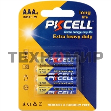 Солевой элемент питания PKCELL R03P-4B тип - AAА 4 шт в блистере
