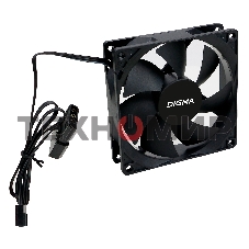 Вентилятор для корпуса Digma DFAN-90 черный, 90 мм, 1800 об/мин, 23 дБ, 3 pin