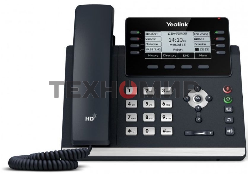 Ip-телфон YEALINK SIP-T43U, 12 аккаунтов, BLF, PoE, GigE, без БП, шт