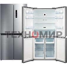 Холодильник Бирюса CD 466 I нержавеющая сталь трехкамерный инвертер 297/153 л морозилка снизу, No Frost, Side-by-Side