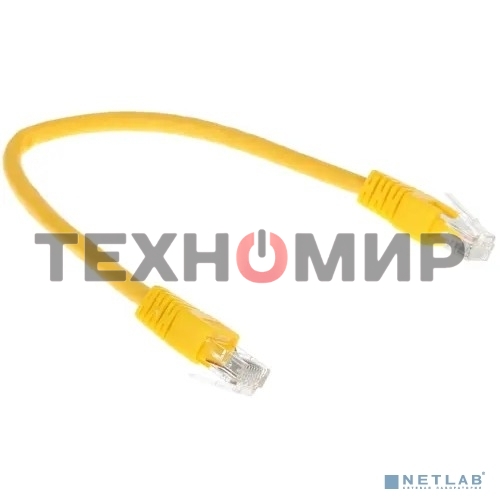 Патч-корд UTP Cablexpert cat.6, 0.25м, литой, многожильный, желтый