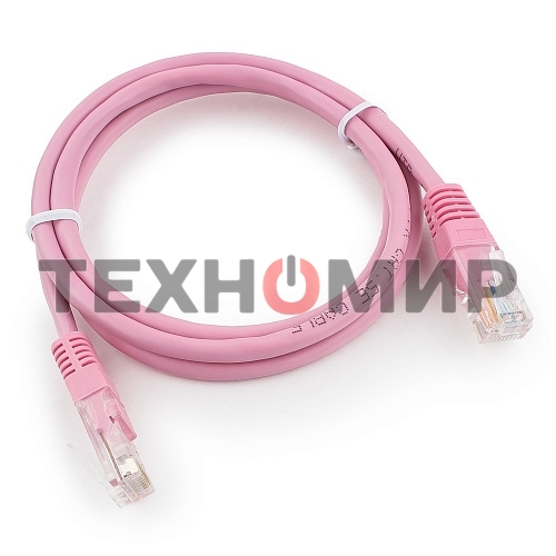 Патч-корд UTP Cablexpert cat.5e, 1м, литой, многожильный, розовый