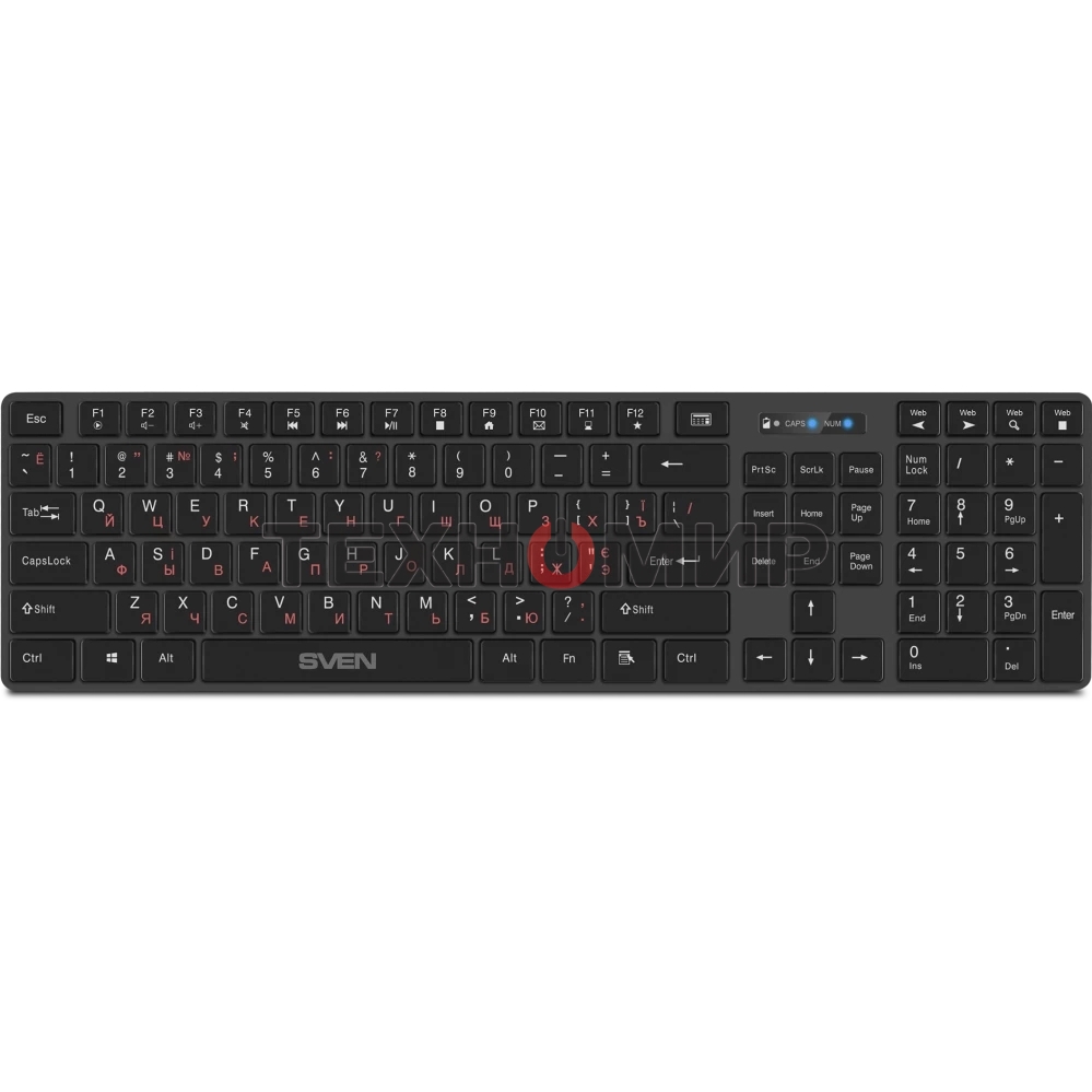 Клавиатура Sven KB-E5300W беспроводная, радиоканал, чёрный