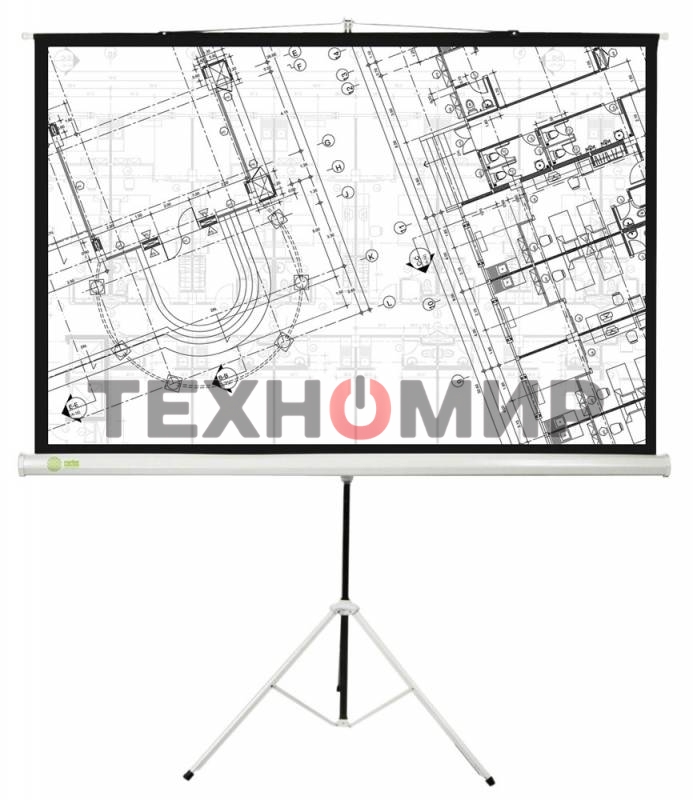 Экран Cactus 127x127см Triscreen CS-PST-127X127 1:1 напольный рулонный белый