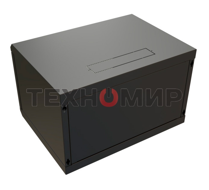 Шкаф коммутационный WRline (WR-TW-0666-SR-RAL9004) настенный 6U 600x600 мм пер. дв. металл 2 бок. пан. 60 кг черный 520 мм 367 мм IP20 сталь