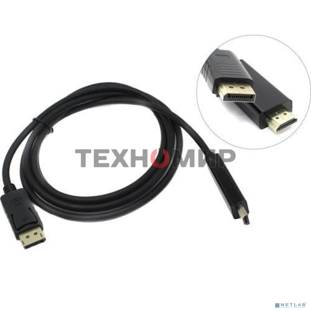 Кабель ExeGate EX284917RUS DisplayPort-HDMI ExeGate EX-CC-DP-HDMI-3.0 (20M/19M, 3м, экран)