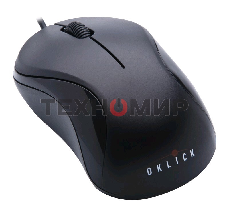 Мышь проводная Oklick 115S черный, 1200 dpi, USB, кнопки - 3