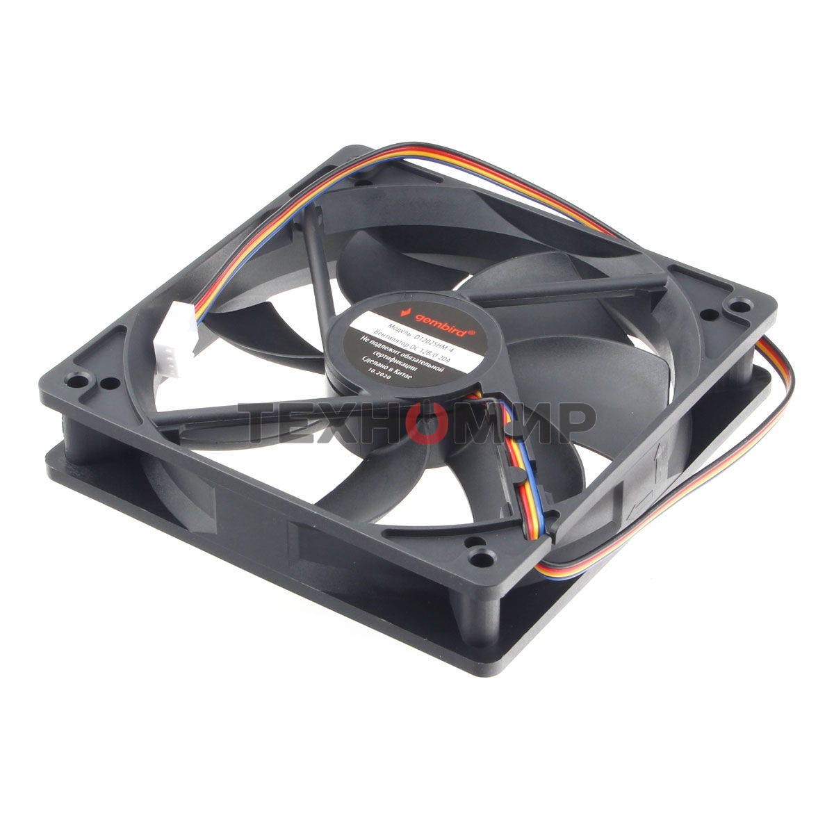 Вентилятор для корпуса Gembird черный, 120 мм, 2000 об/мин, 38.65 дБ, 4 pin
