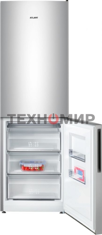 Холодильник Atlant XM-4621-181 серебристый двухкамерный 205/119л морозилка снизу