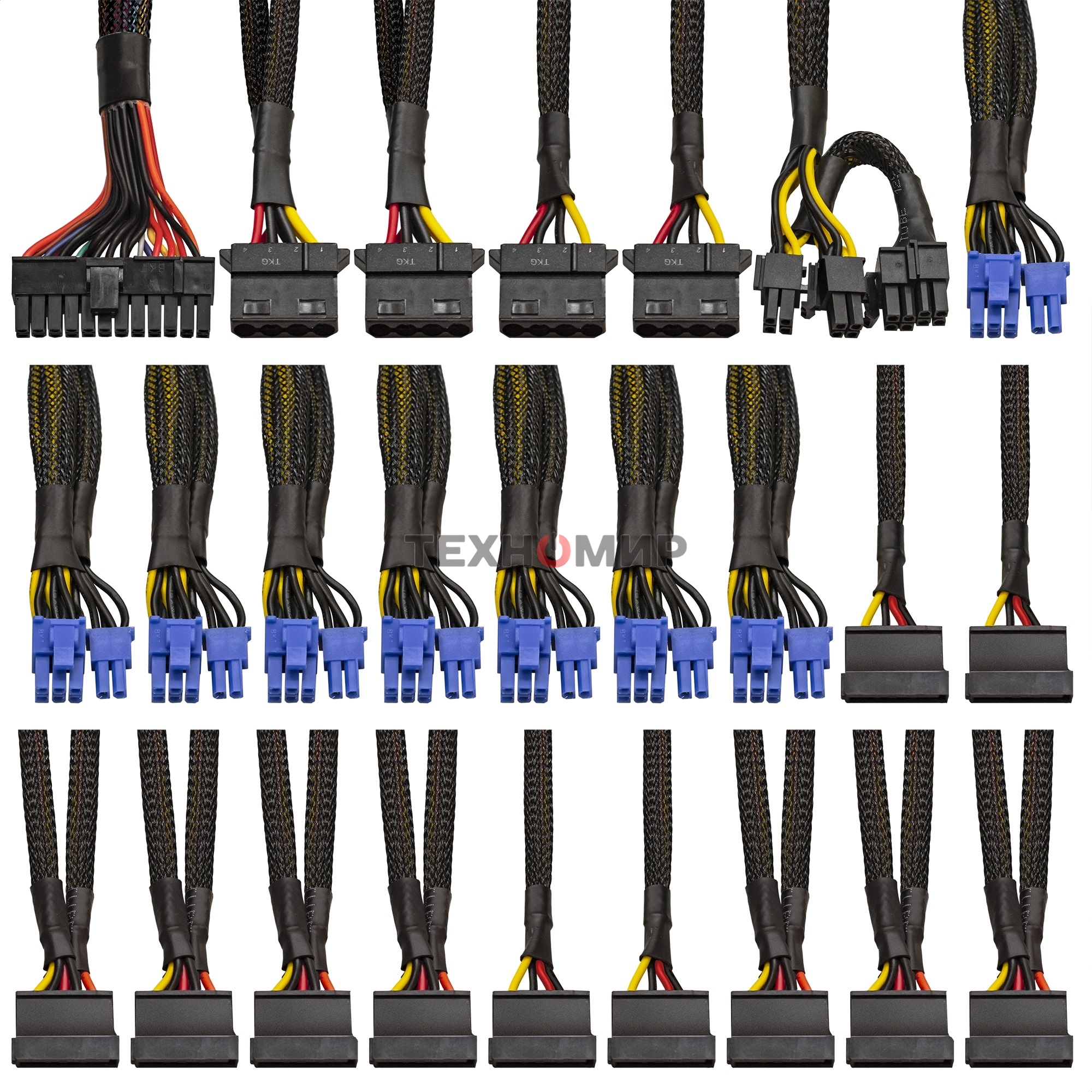 Блок питания серверный 1100W ExeGate EX292215RUS ServerPRO-1100RADS (ATX, for 3U+ cases, КПД 82% (80 PLUS), 14cm fan, 24pin, 2(4+4)pin, 6xPCIe, 8xSATA, 4xIDE, Cable Management, black)
