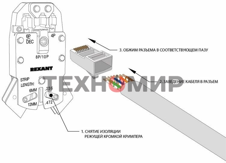 Разъем RJ-45 Rexant (8P8C) под витую пару, FTP, cat.5e