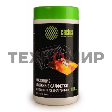 Салфетки Cactus CS-T1002 Туба с чистящими салфетками для компьютеров и оргтехники, 100 шт