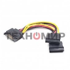 Кабель питания SATA Cablexpert CC-SATAM2F-01, 15pin (M)/2x15pin(F), на 2 SATA устр, 15 см