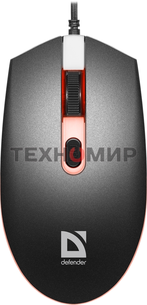Мышь проводная Defender Dot MB-986 черный, 1600 dpi, USB, кнопки - 4