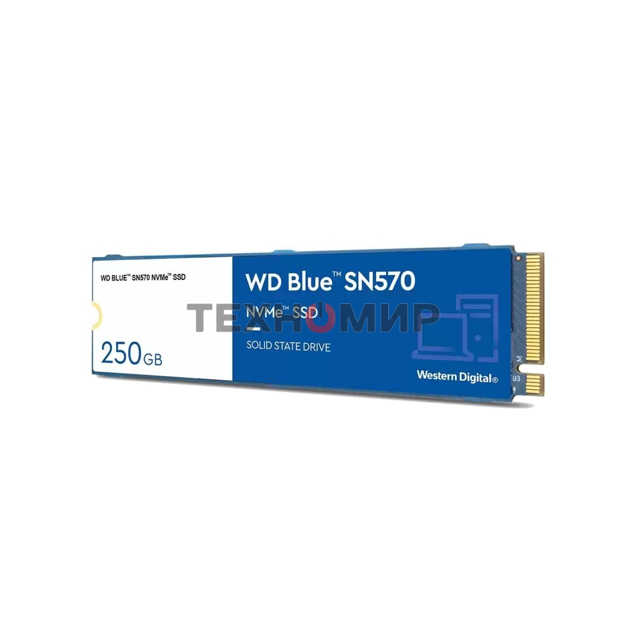 Накопитель SSD WD 250Gb, PCIe 3.0 x4, M.2 2280, Blue SN570 NVMe, R/W 3300/1200