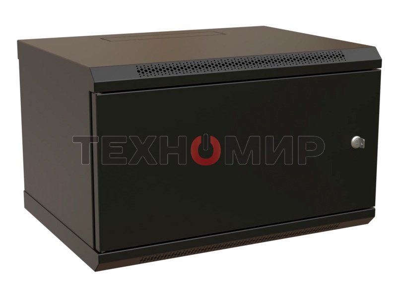 Шкаф коммутационный WRline (WR-TW-0945-SR-RAL9004) настенный 9U 600x450 мм пер. дв. металл 2 бок. пан. 60 кг черный 370 мм 500 мм IP20 сталь