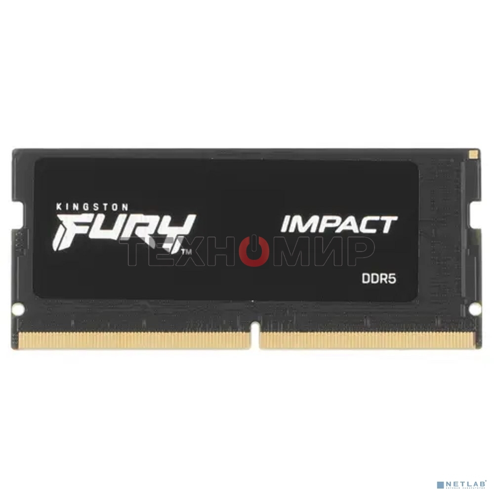 Оперативная память Kingston Fury Impact, DDR5, 16GB (1x16 GB), 5600 MHz, CL40, SO-DIMM