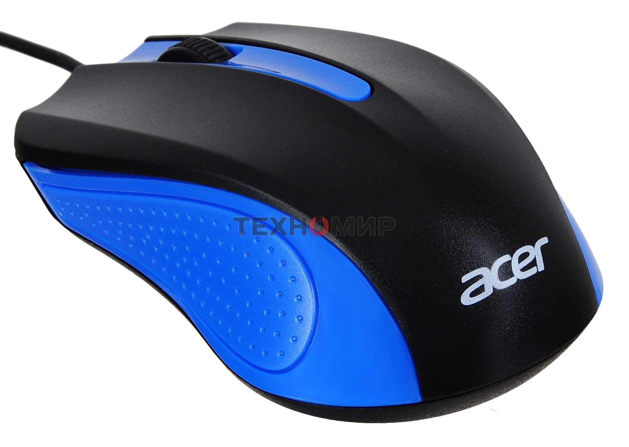 Мышь проводная Acer OMW011 черный/синий, 1200 dpi, USB, кнопки - 3