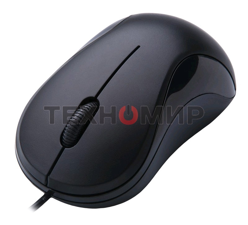 Мышь проводная Oklick 115S черный, 1200 dpi, USB, кнопки - 3