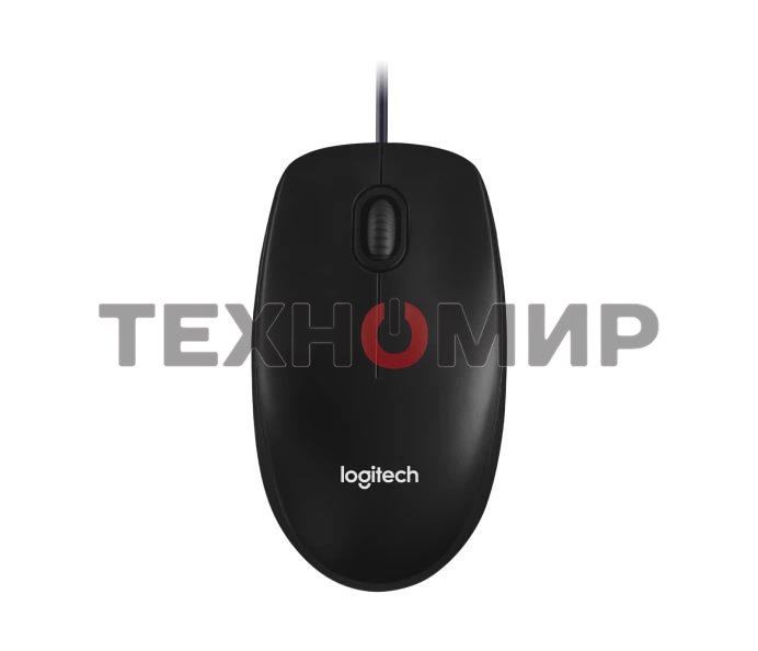 Мышь проводная Logitech M100/100R DARK/GREY (темно-серая/черная), 1000 dpi, USB, кнопки - 3